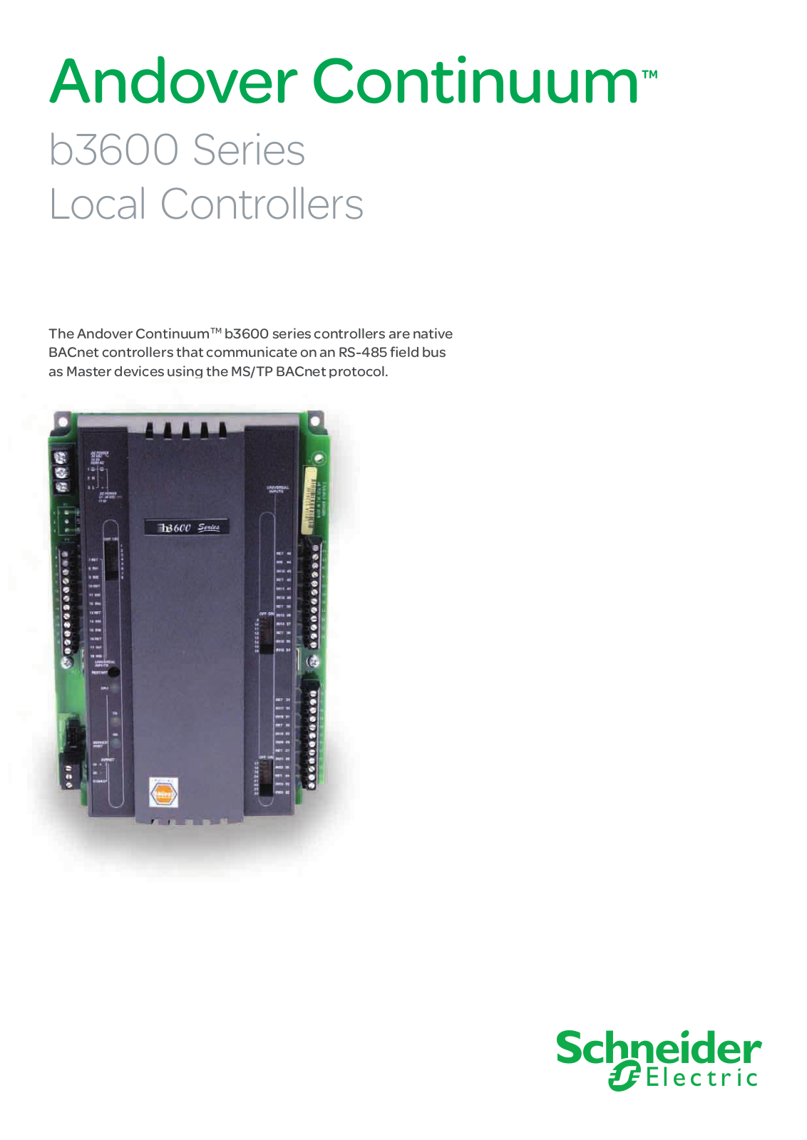 Schneider Electric b3600 Series Data Sheet