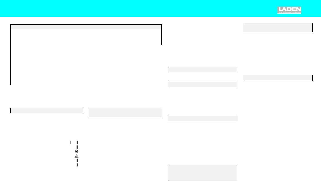 LADEN EV 615 PROGRAM TABLE