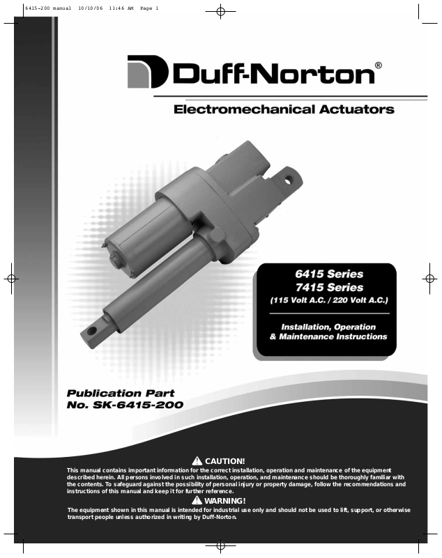 DuffNorton SK6415200 User Manual