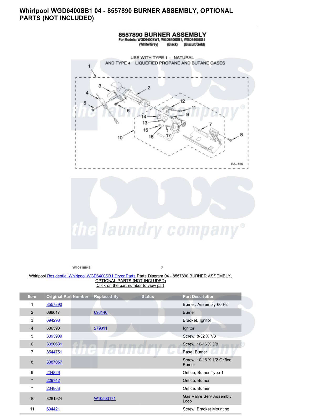 Whirlpool WGD6400SB1 Parts Diagram