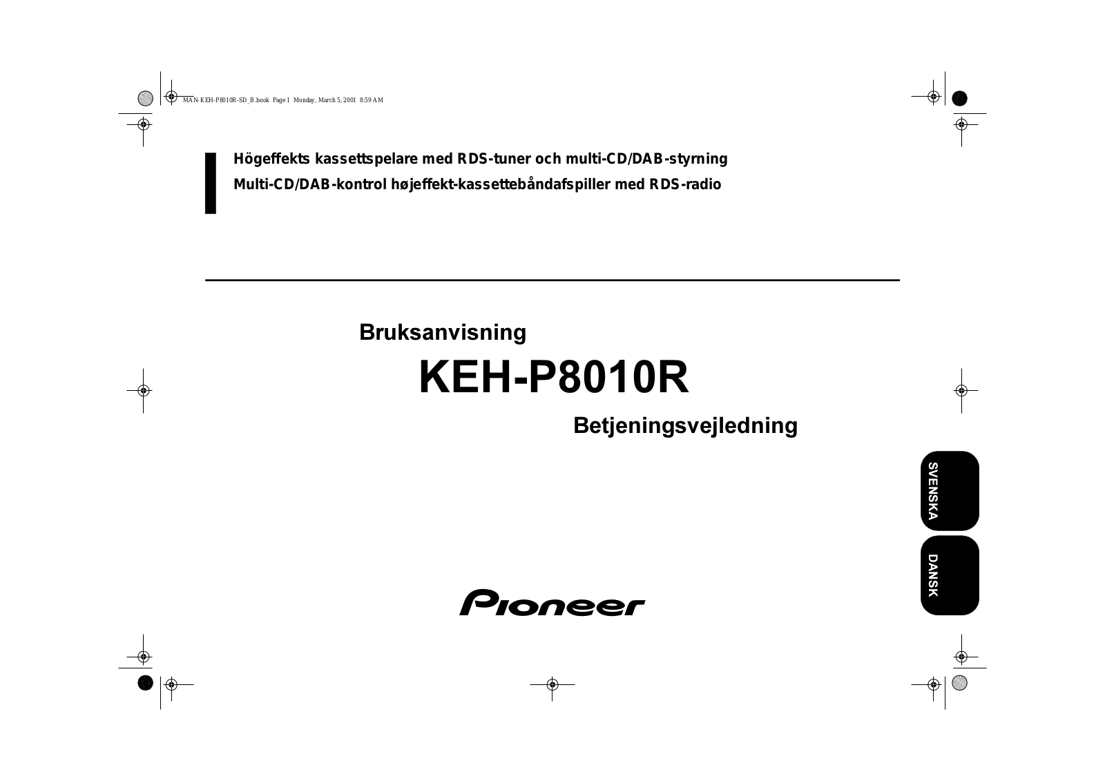 Pioneer KEH-P8010R User Manual