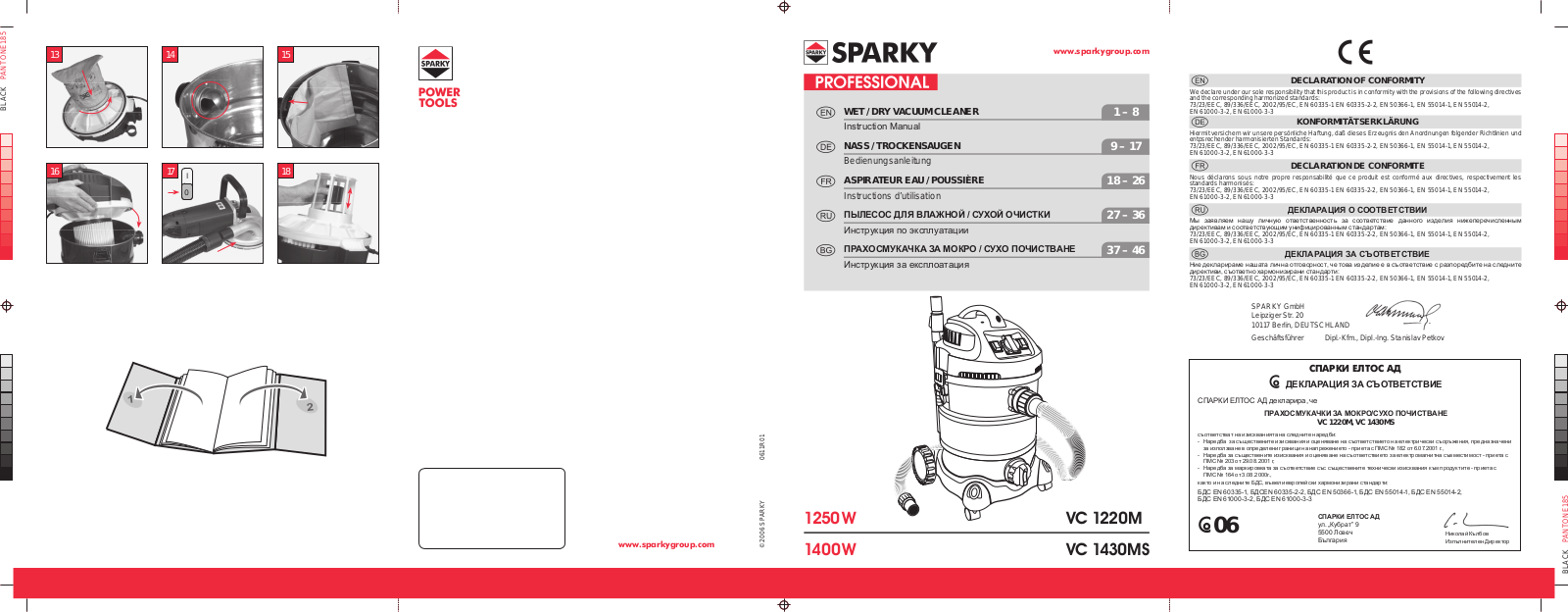 Sparky VC 1430MS User Manual