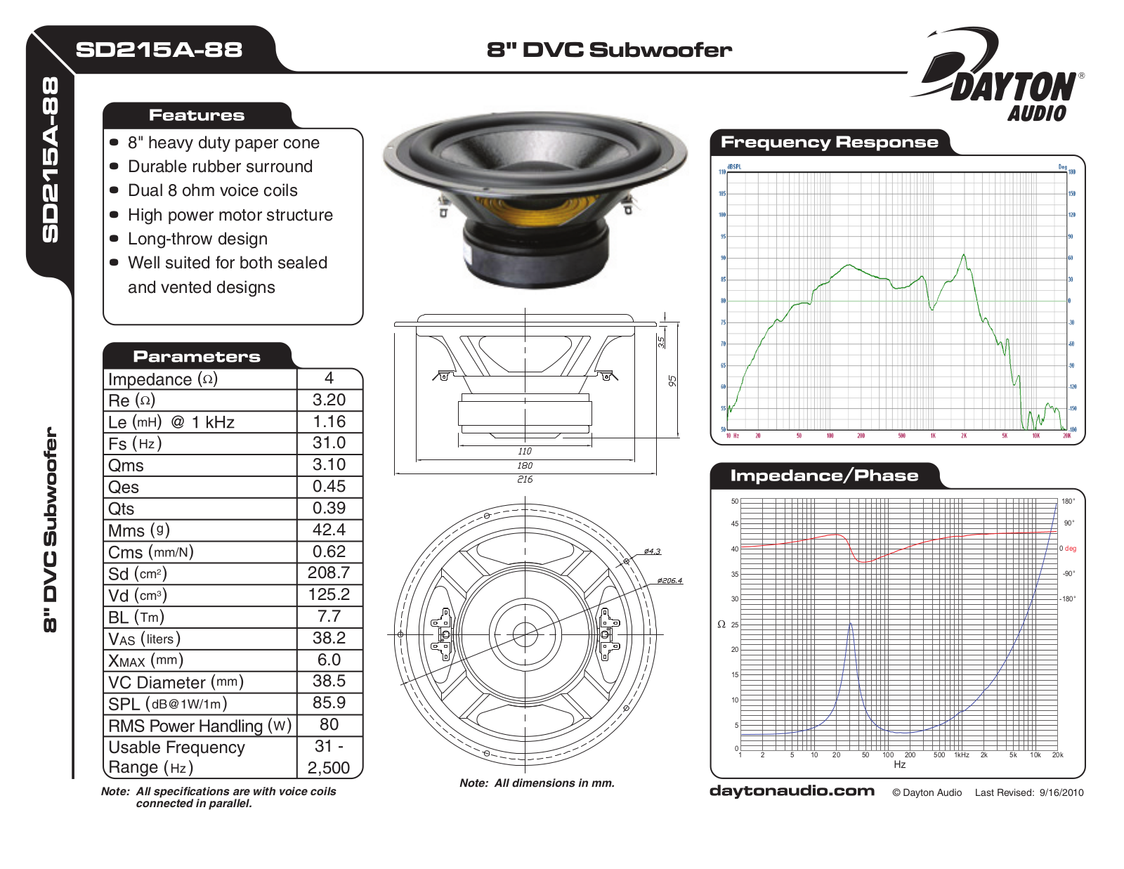 Dayton SD215A-88 User Manual