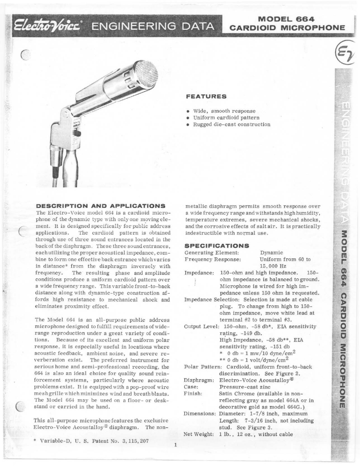 Electro-voice 664 brochure - ManualMachine.com