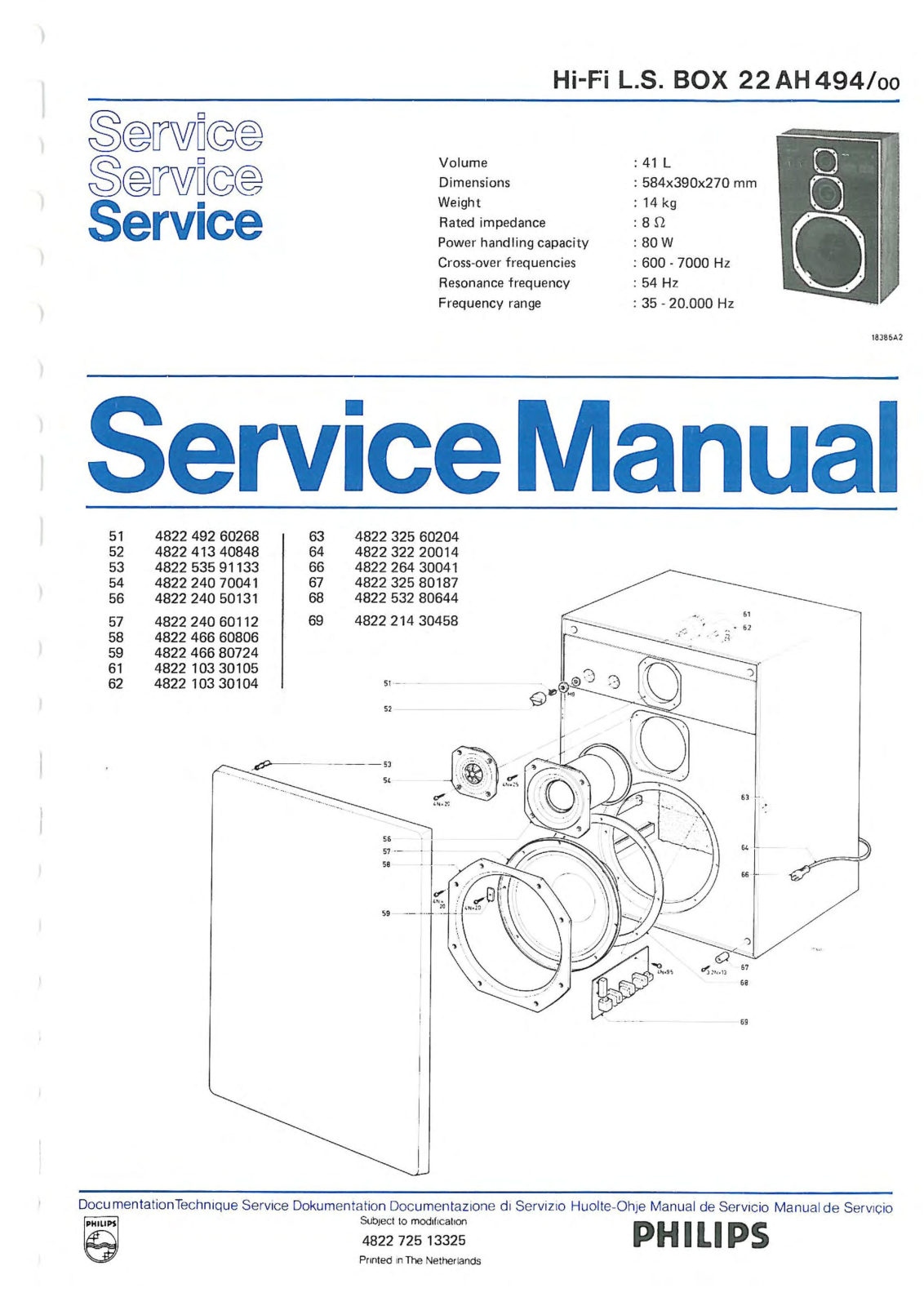 Philips 22-AH-494 Service Manual