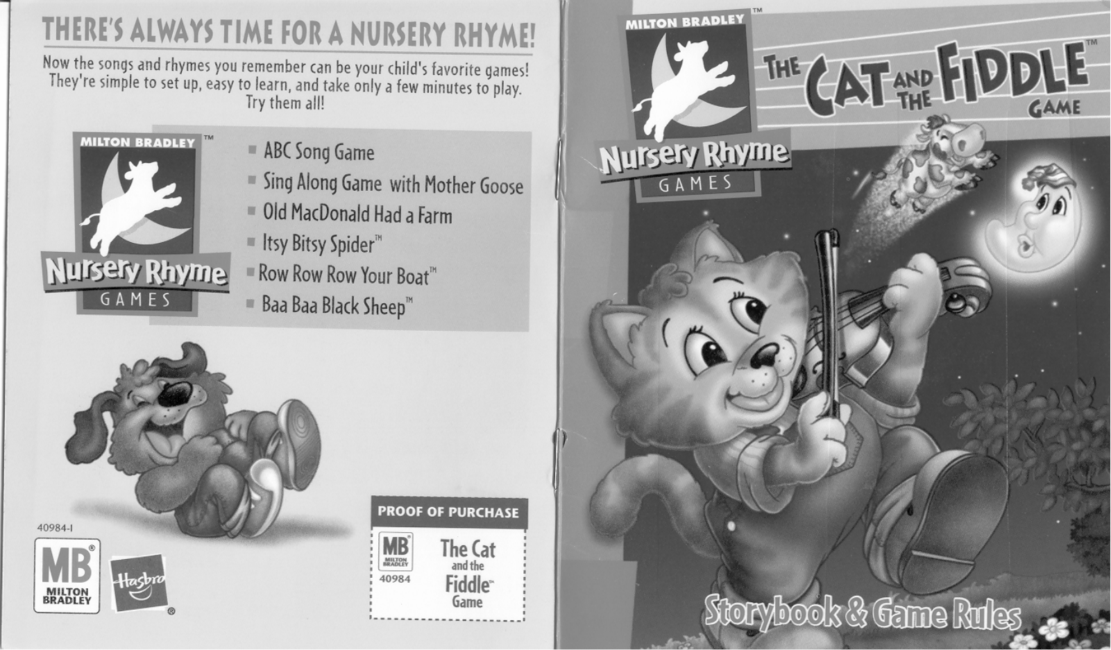 HASBRO Cat and the Fiddle Nursery Rhyme Game User Manual