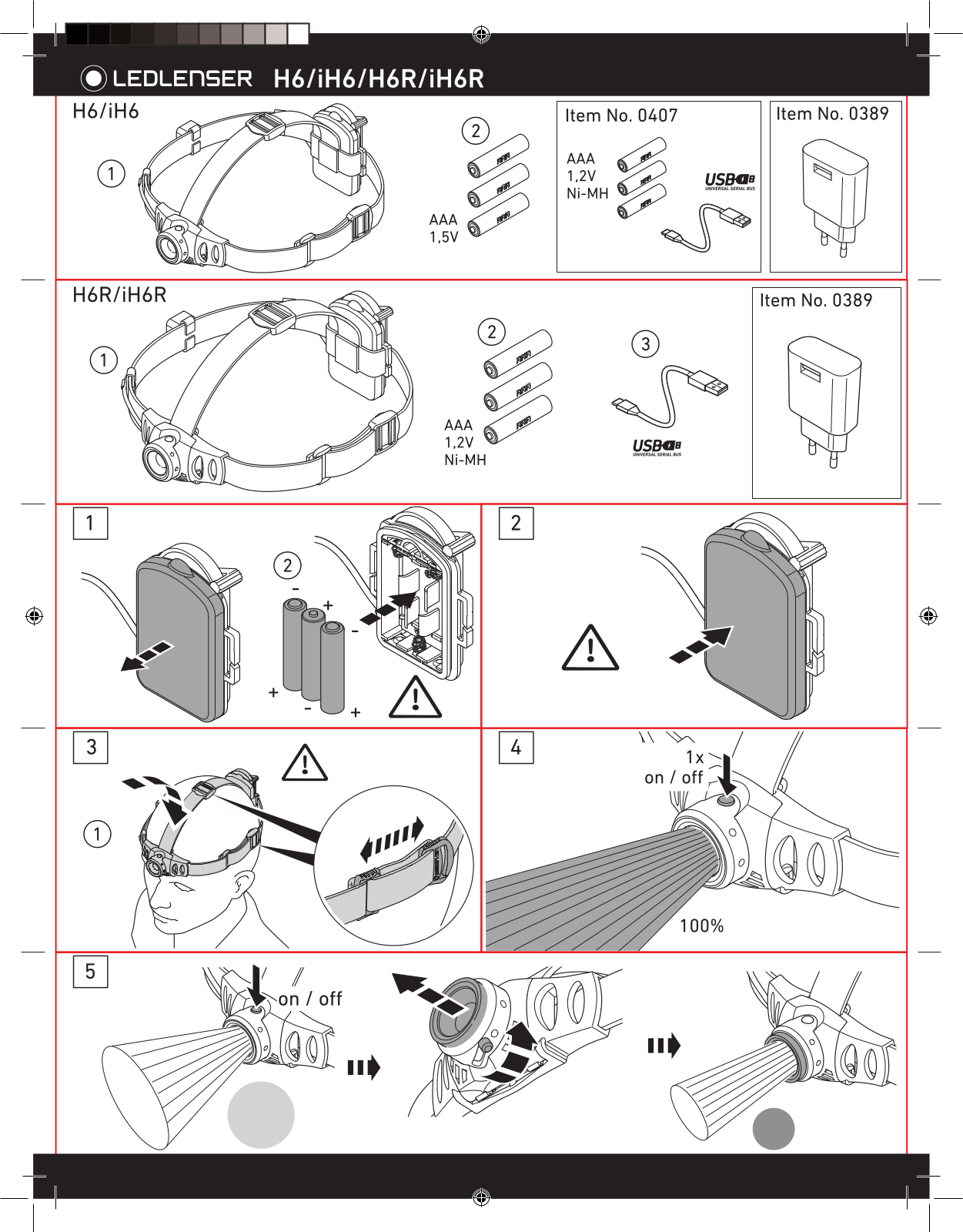 Ledlenser H6, iH6, H6R, iH6R User guide