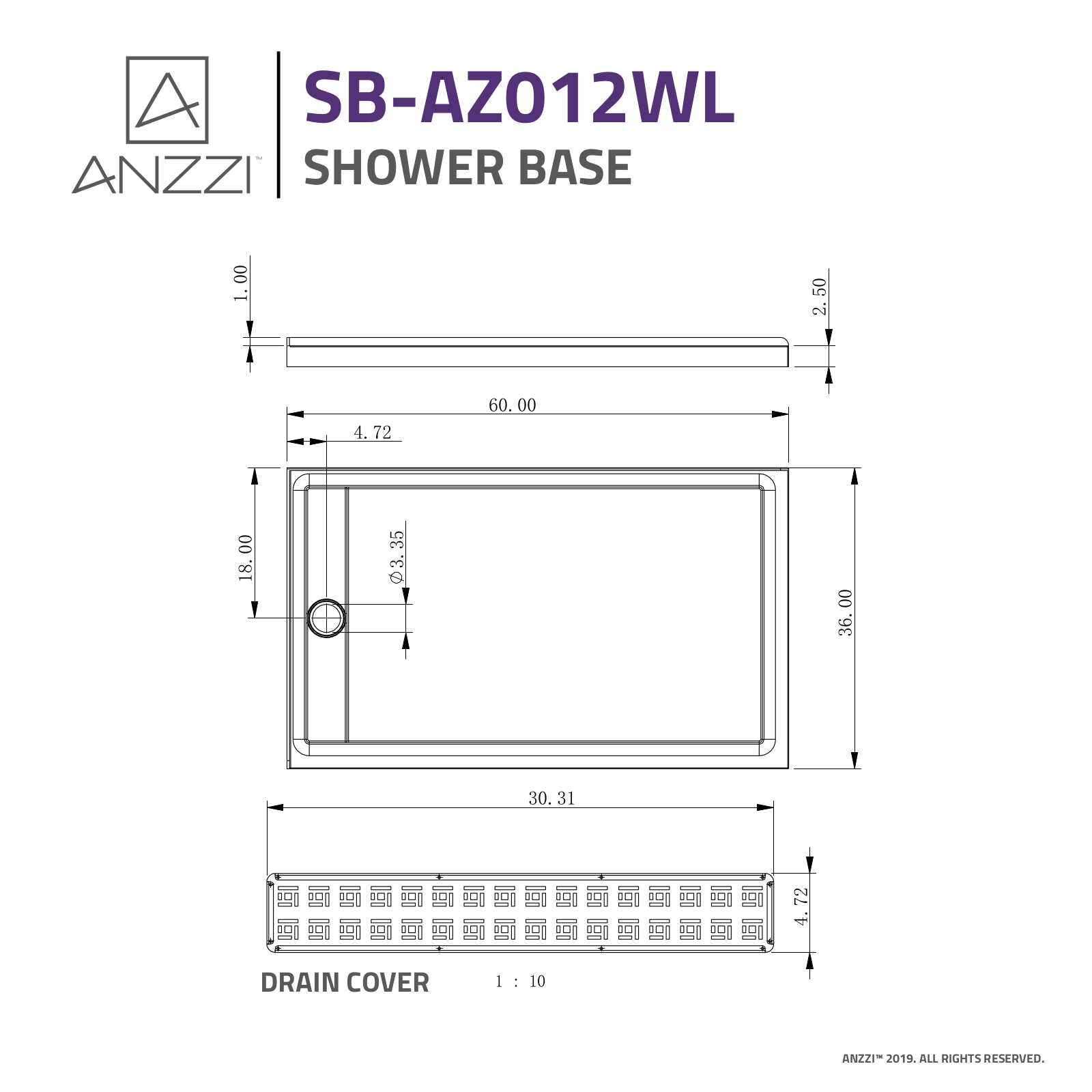 ANZZI BCYN1164 Dimensions - ManualMachine.com