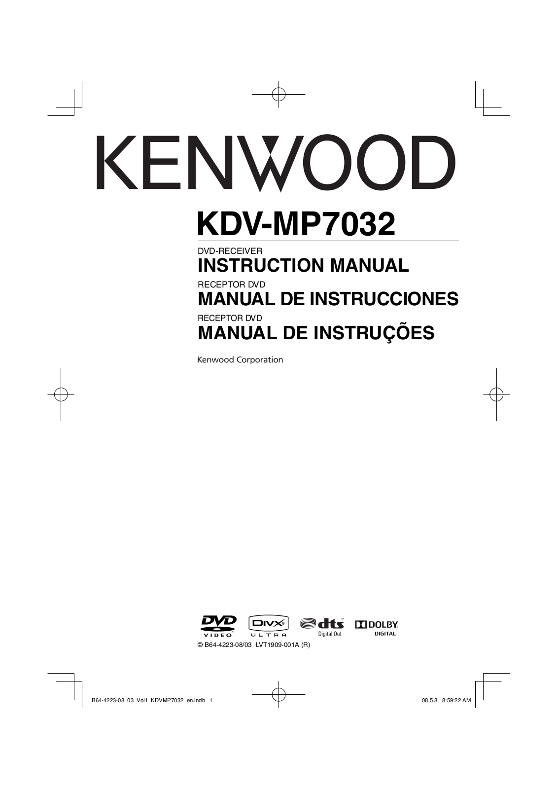 Kenwood KDV-MP7032 User Manual