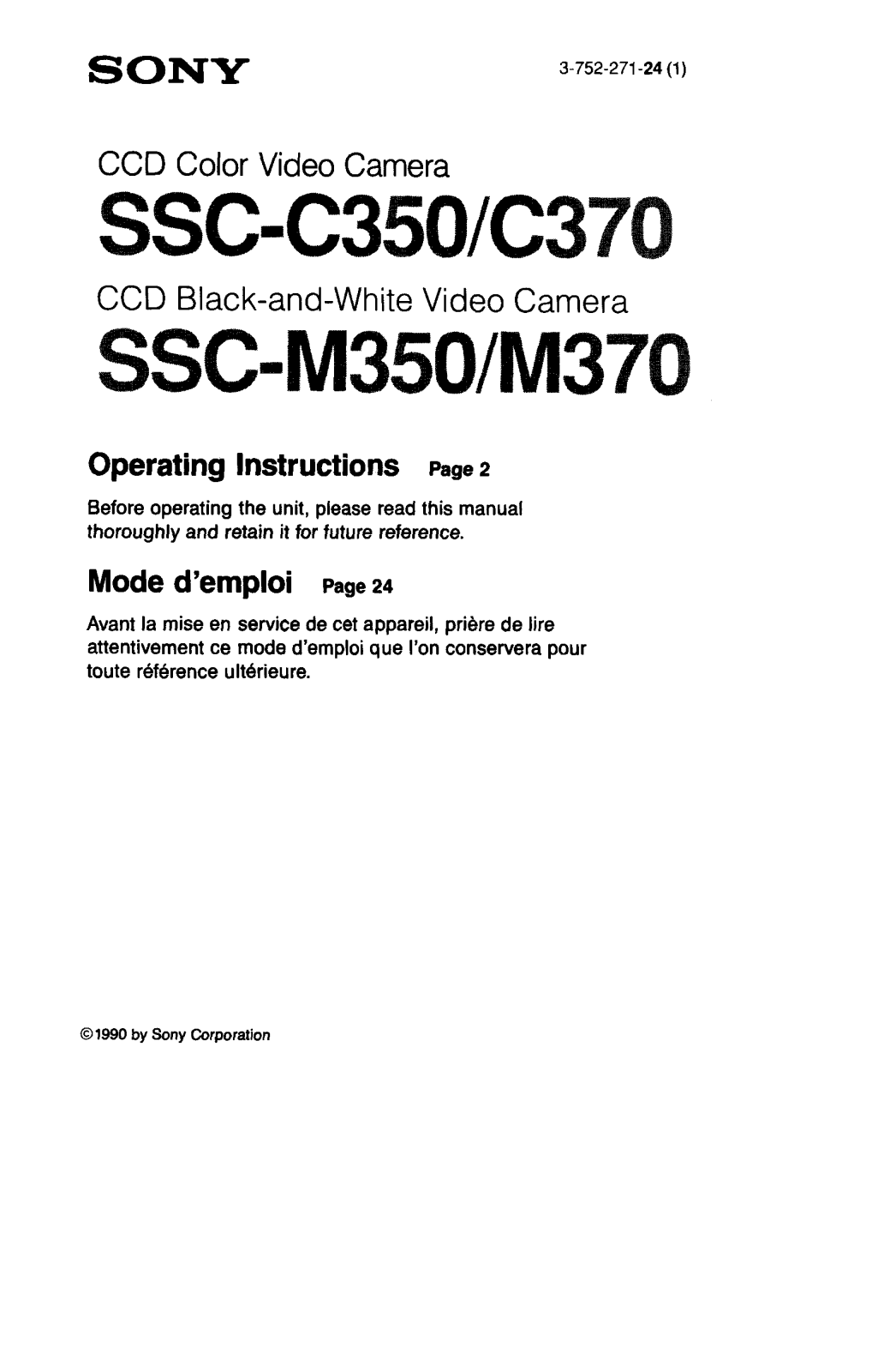 Sony SSC-C350 User Manual