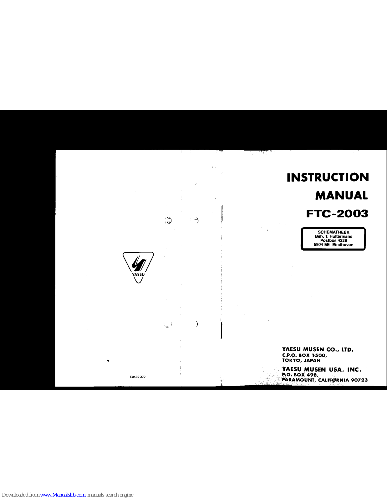 Yaesu FTC-2003 Instruction Manual