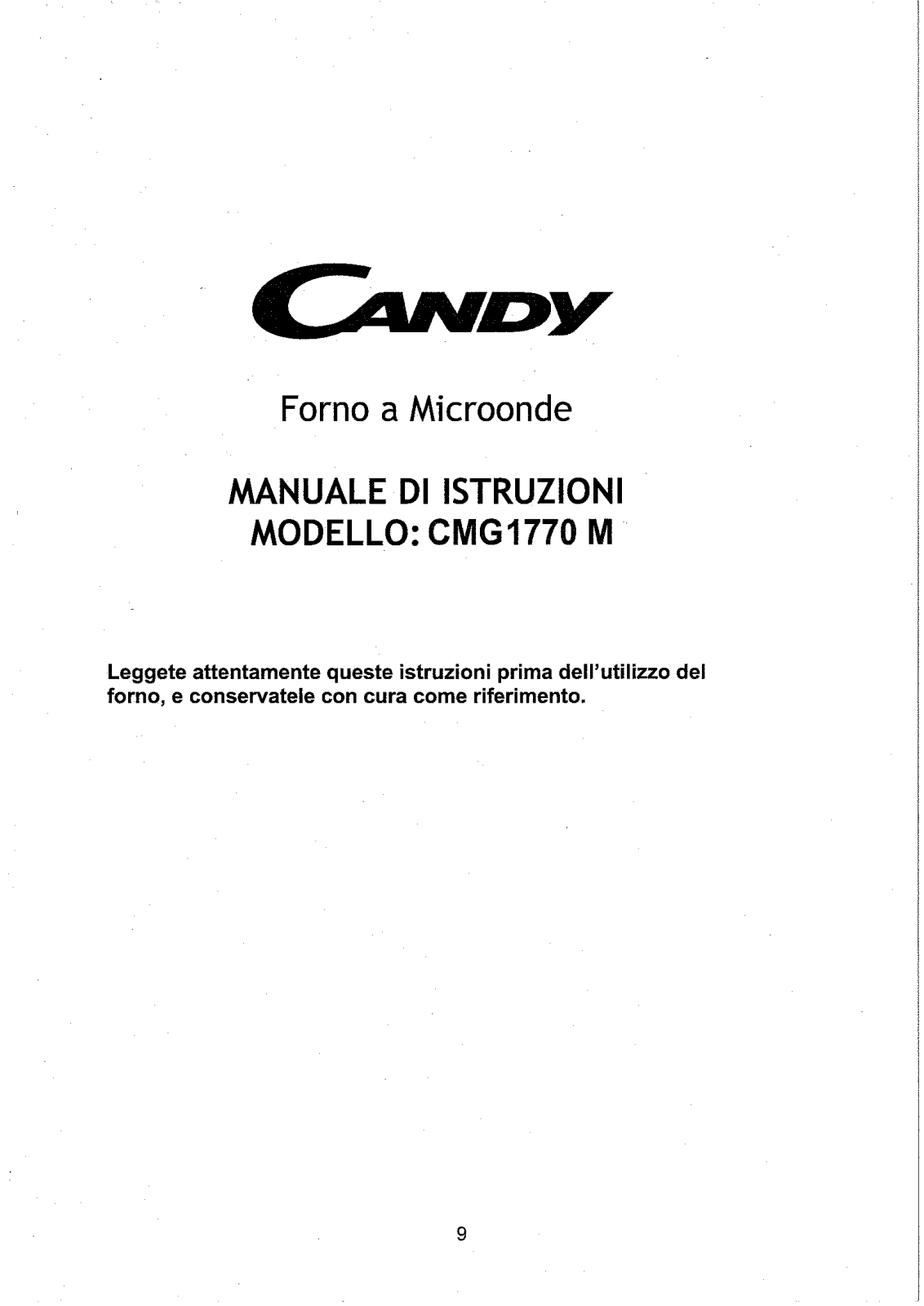 Candy CMG1770M User Manual