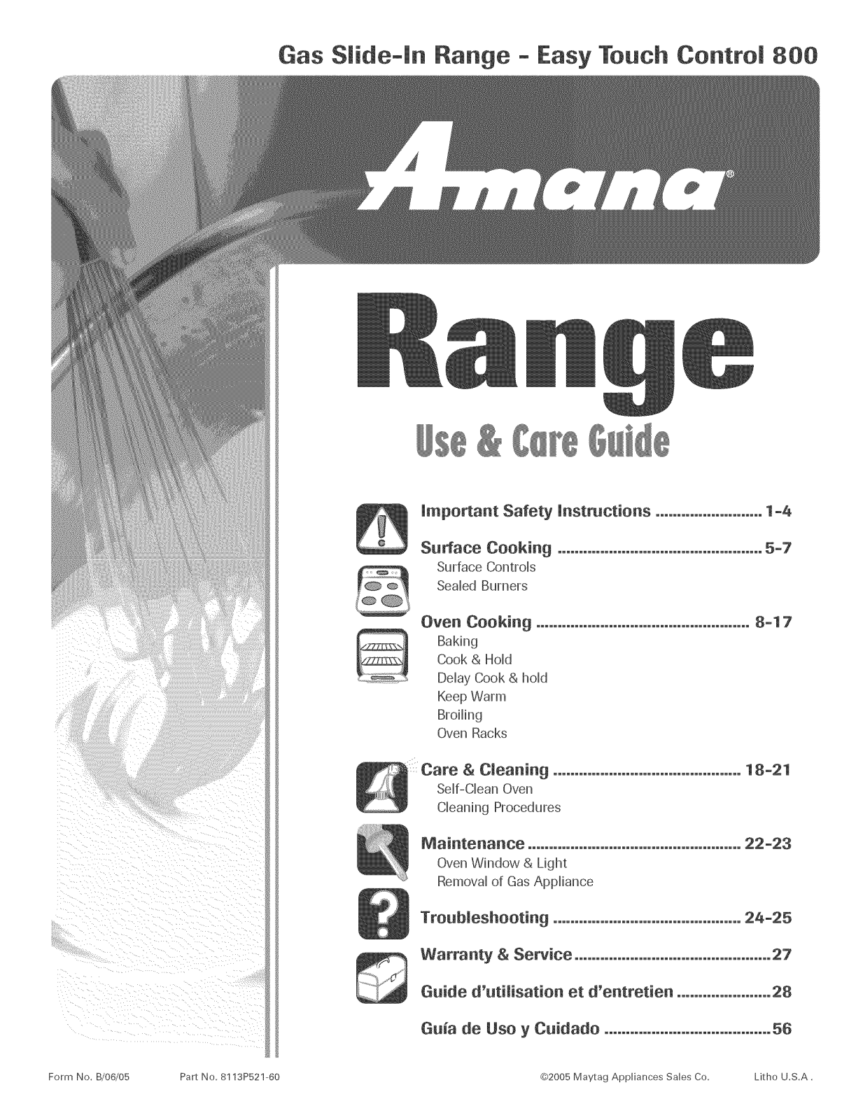 Amana AGS5730BDW, AGS5730BDS, AGS5730BDQ, AGS5730BDB Owner’s Manual