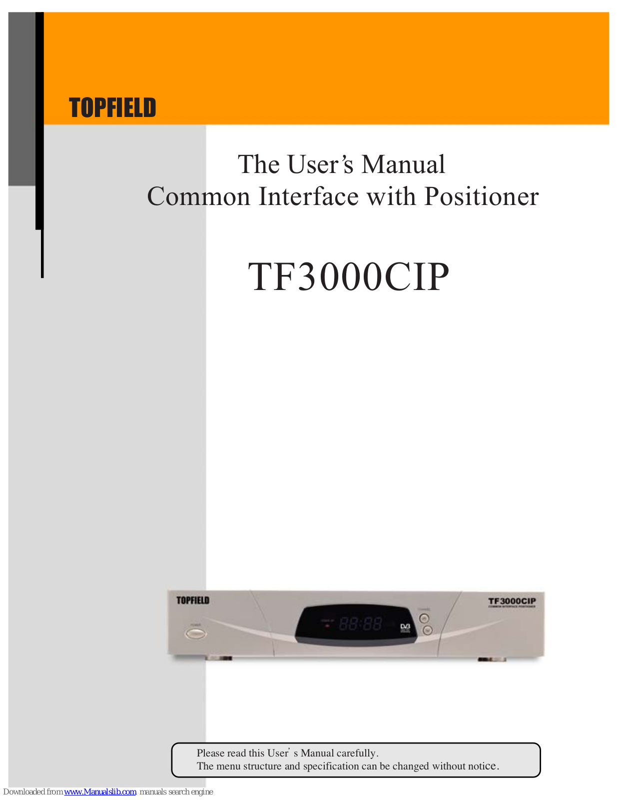 Topfield TF3000CIP User Manual