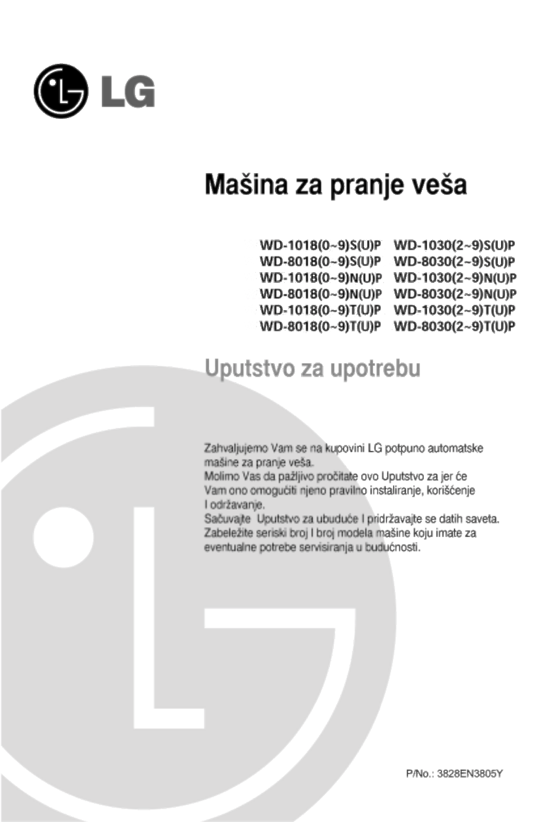 LG WD-10302SUP Owner's Manual