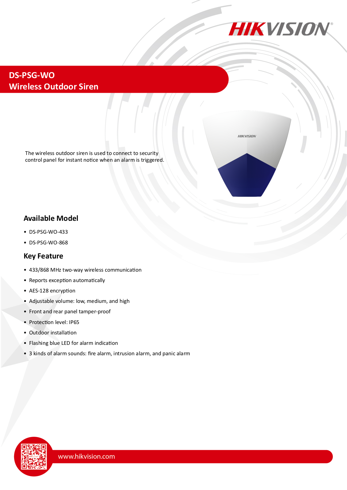 Hikvision DS-PSG-WO-868 User Manual