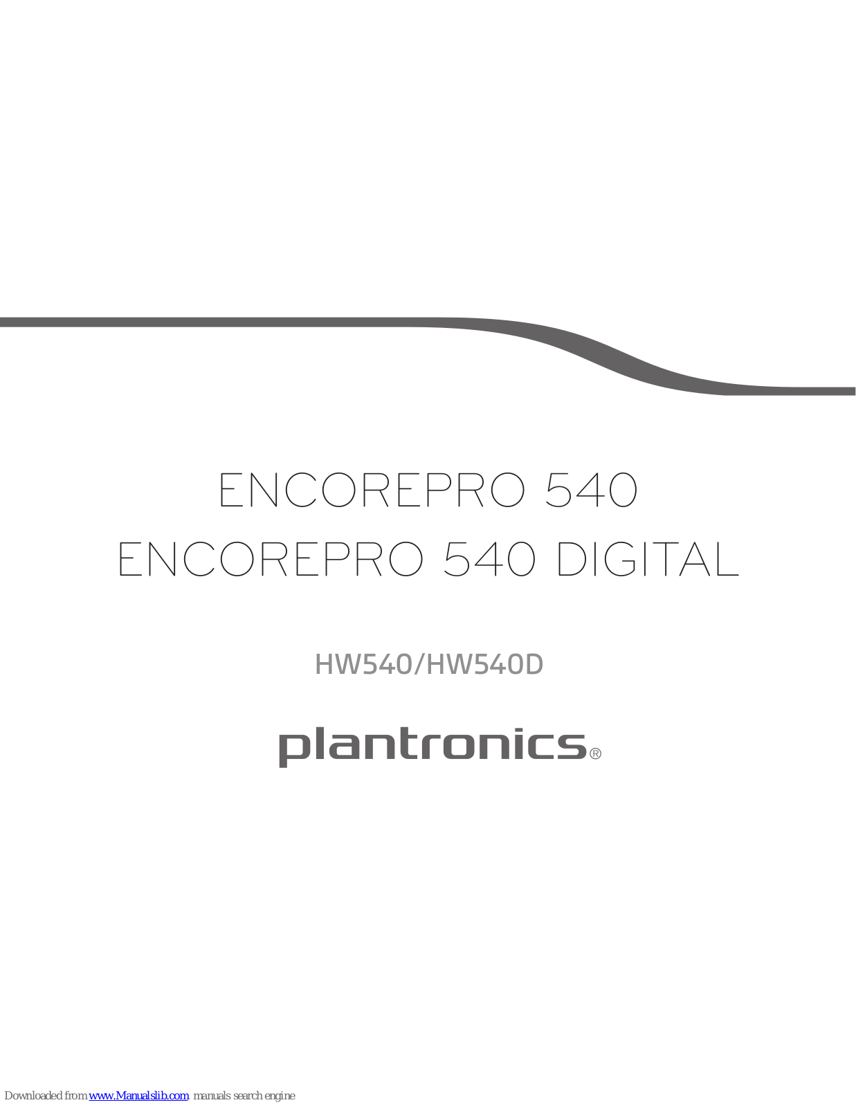 Plantronics HW510V, HW540D, HW510, HW520, HW520V User Manual