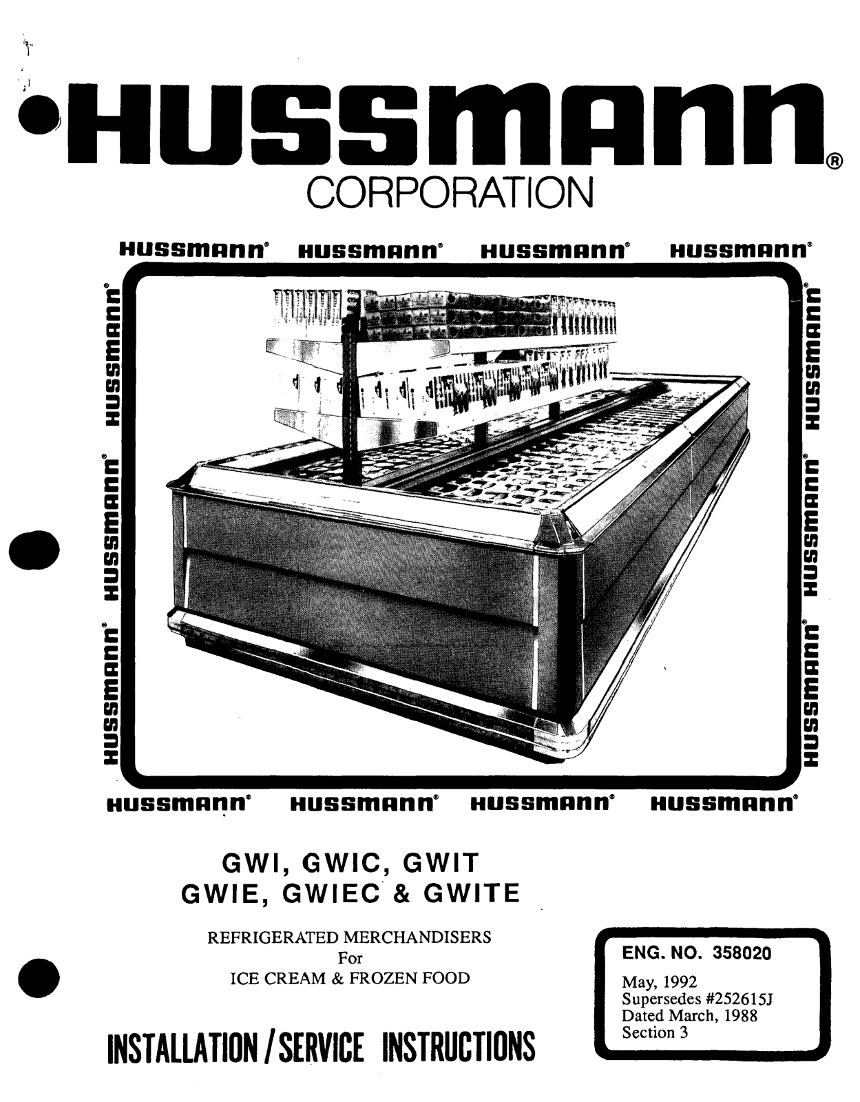 Hussmann GWIC, GWIE, GWI, GWITE, GWIT Install Manual