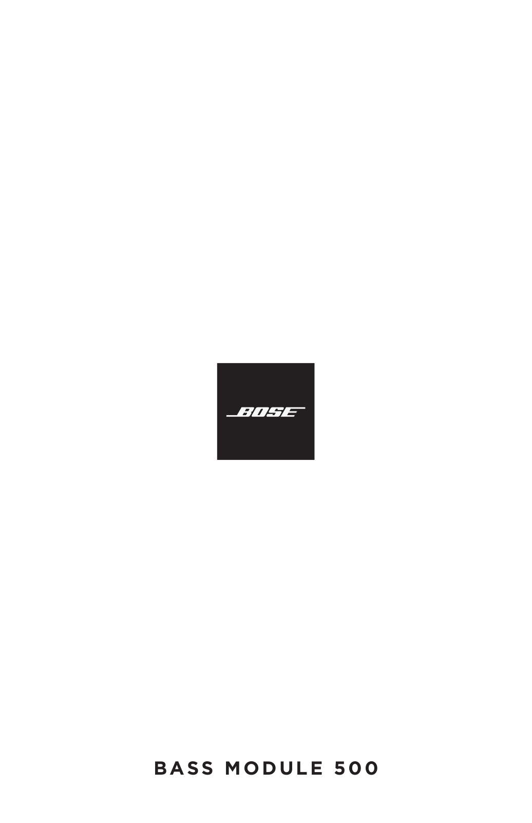 Bose Bass Module 500 User manual