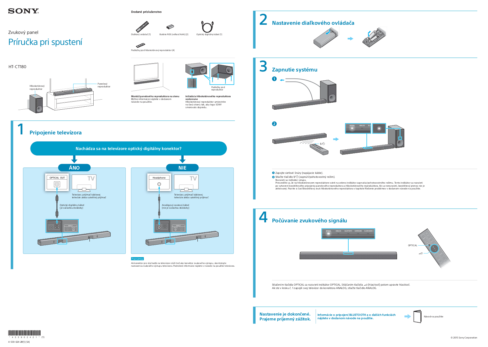 Sony HT-CT180 Getting Started Guide