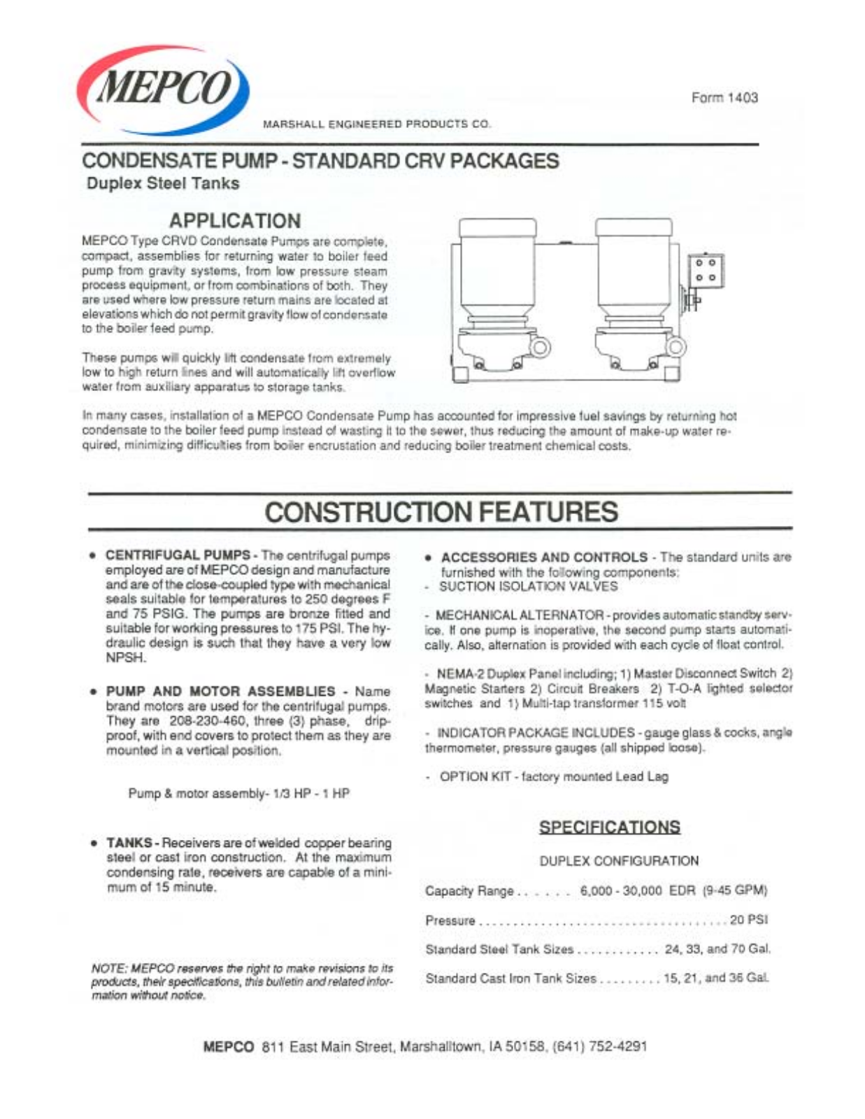 Control Products 1750 RPM User Manual