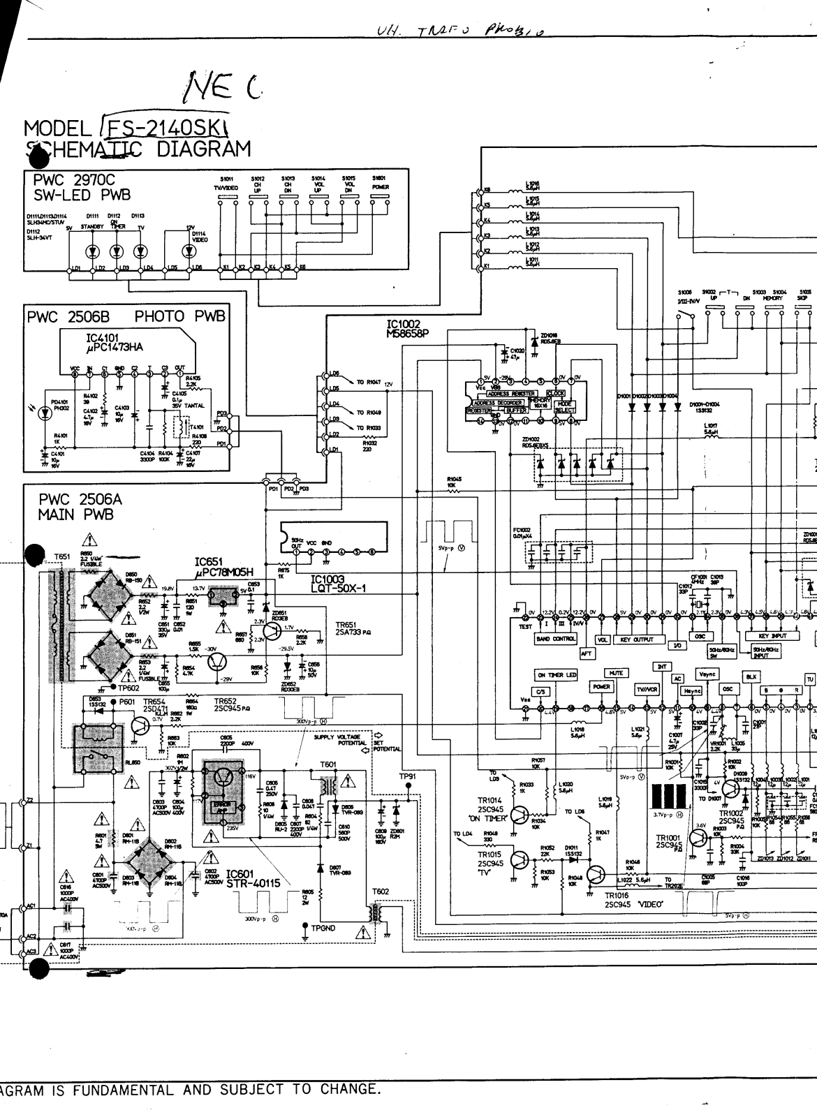 NEC FS-2140SK Schematic