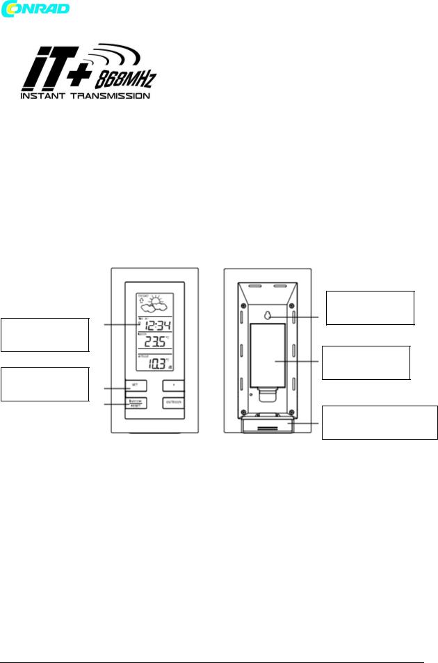Techno Line WIRELESS 868 MHZ WEATHER STATION Instruction Manual