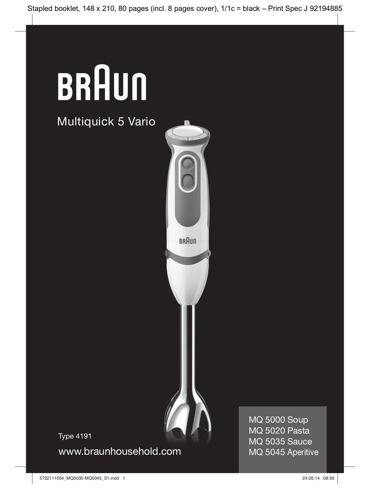 Braun MQ5035WH Instruction manual
