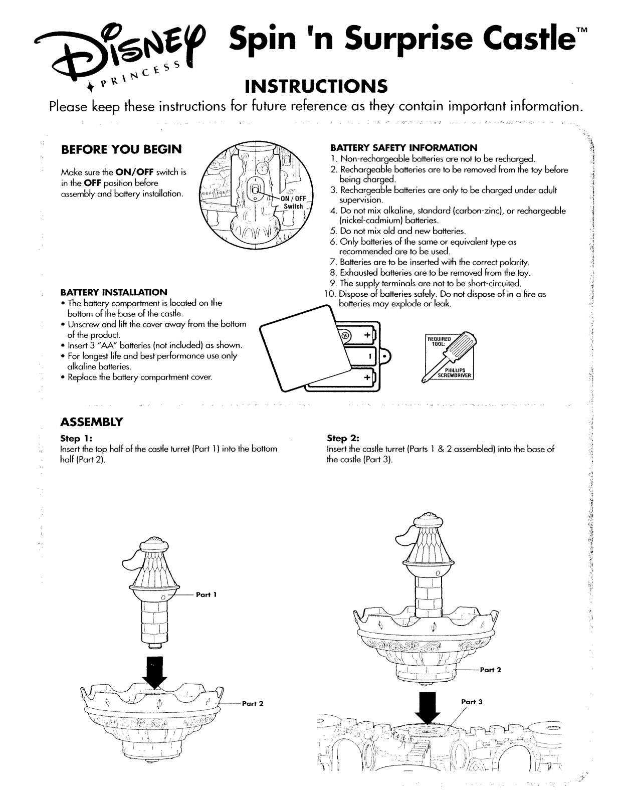 Fisher-Price 90786 Instruction Sheet