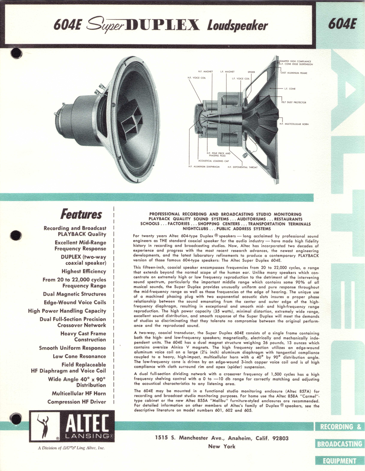 Altec lansing 604 User Manual