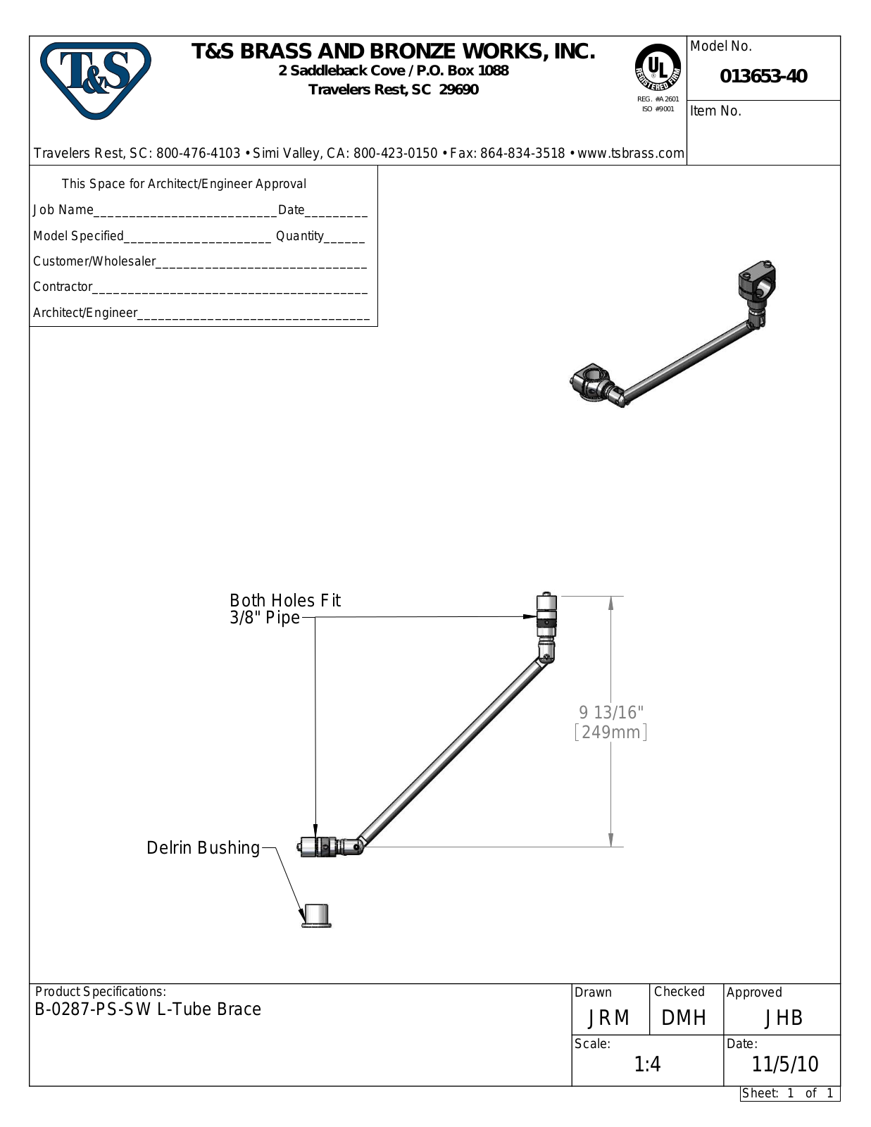 T&S Brass 013653-40 User Manual