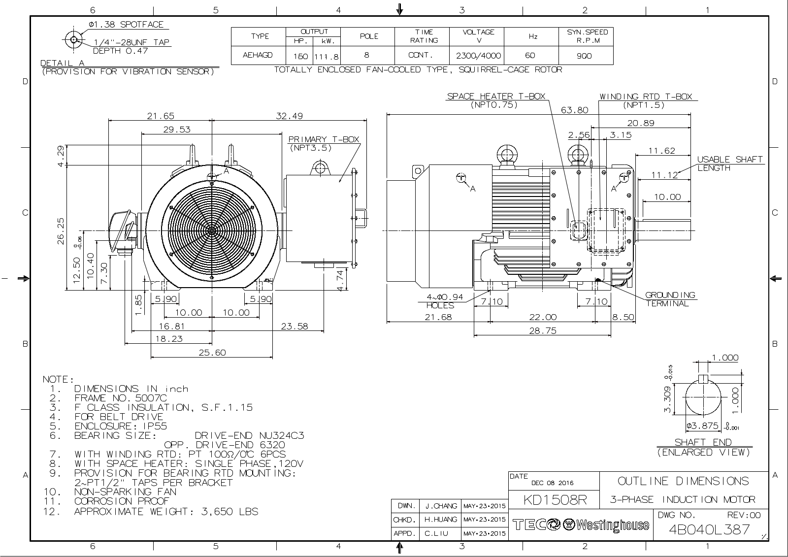 Teco KD1508R Reference Drawing