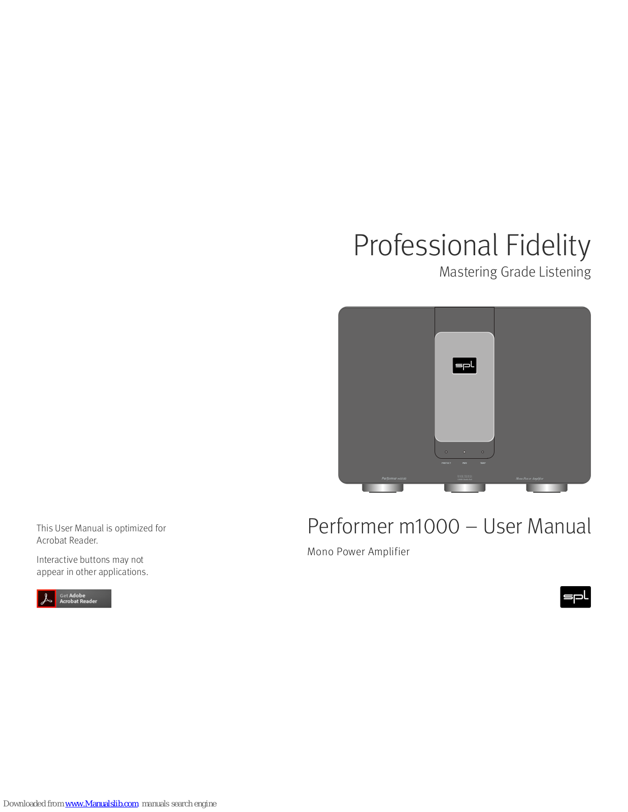 SPL Performer m1000 User Manual