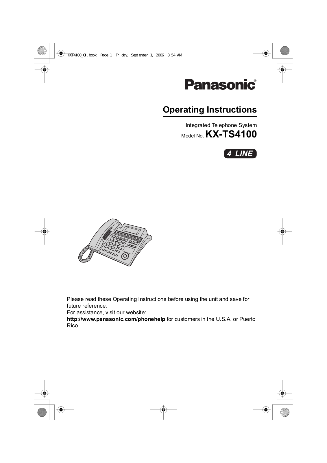 Panasonic KX-TS4100 User Manual