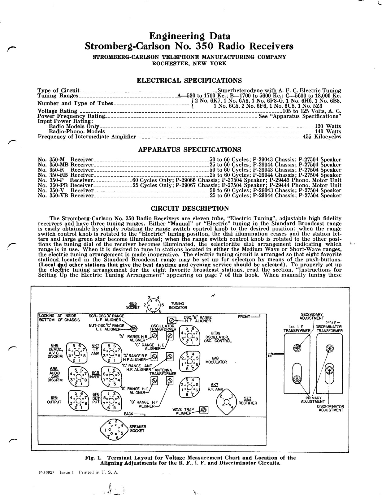 Stromberg Carlson 350 schematic