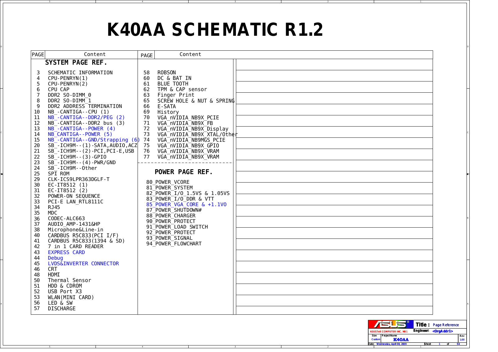 ASUS K50AA, k40aa Schematics