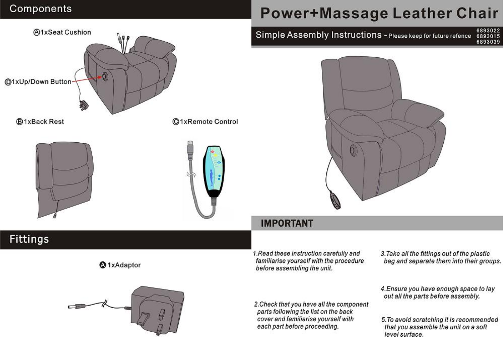 Argos POWER MASSAGE ASSEMBLY INSTRUCTIONS