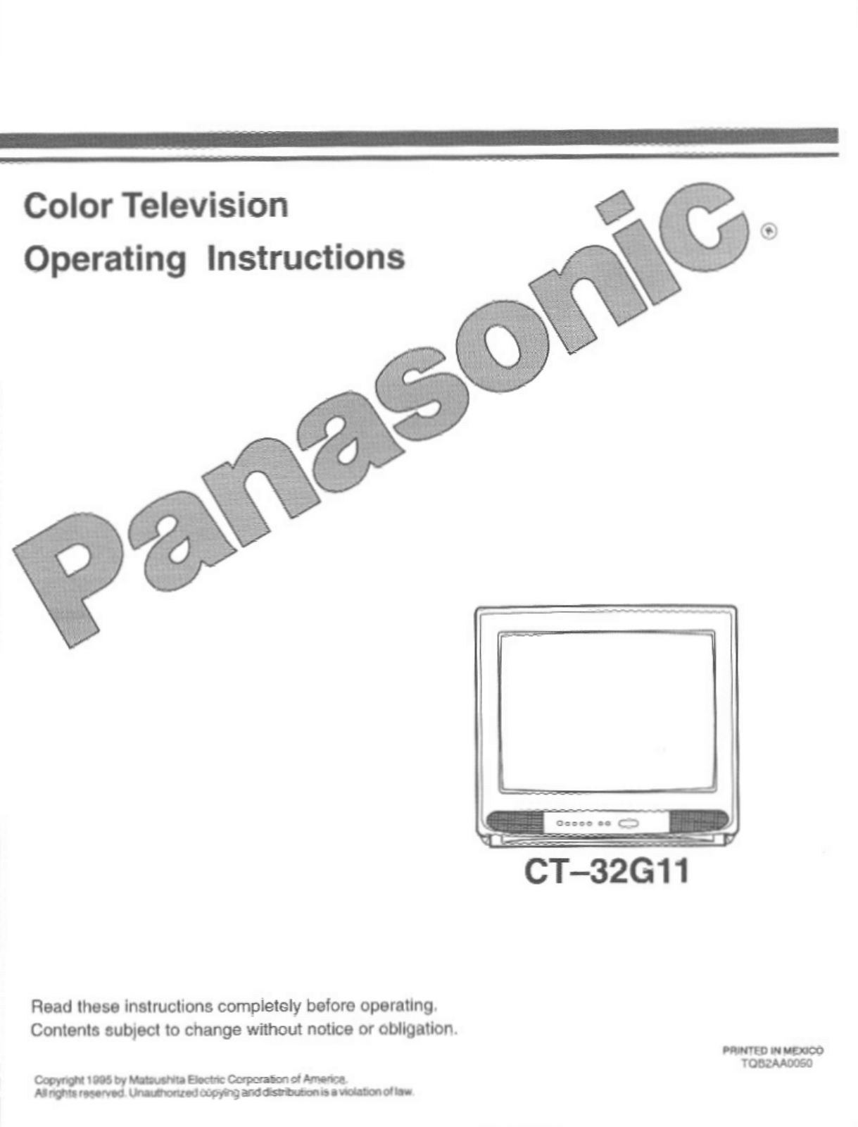 Panasonic CT-32G11U User Manual