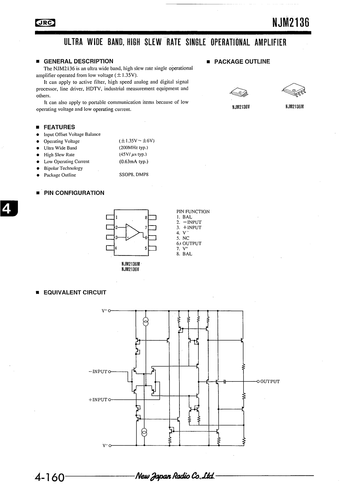 JRC NJM2136M, NJM2136V Datasheet