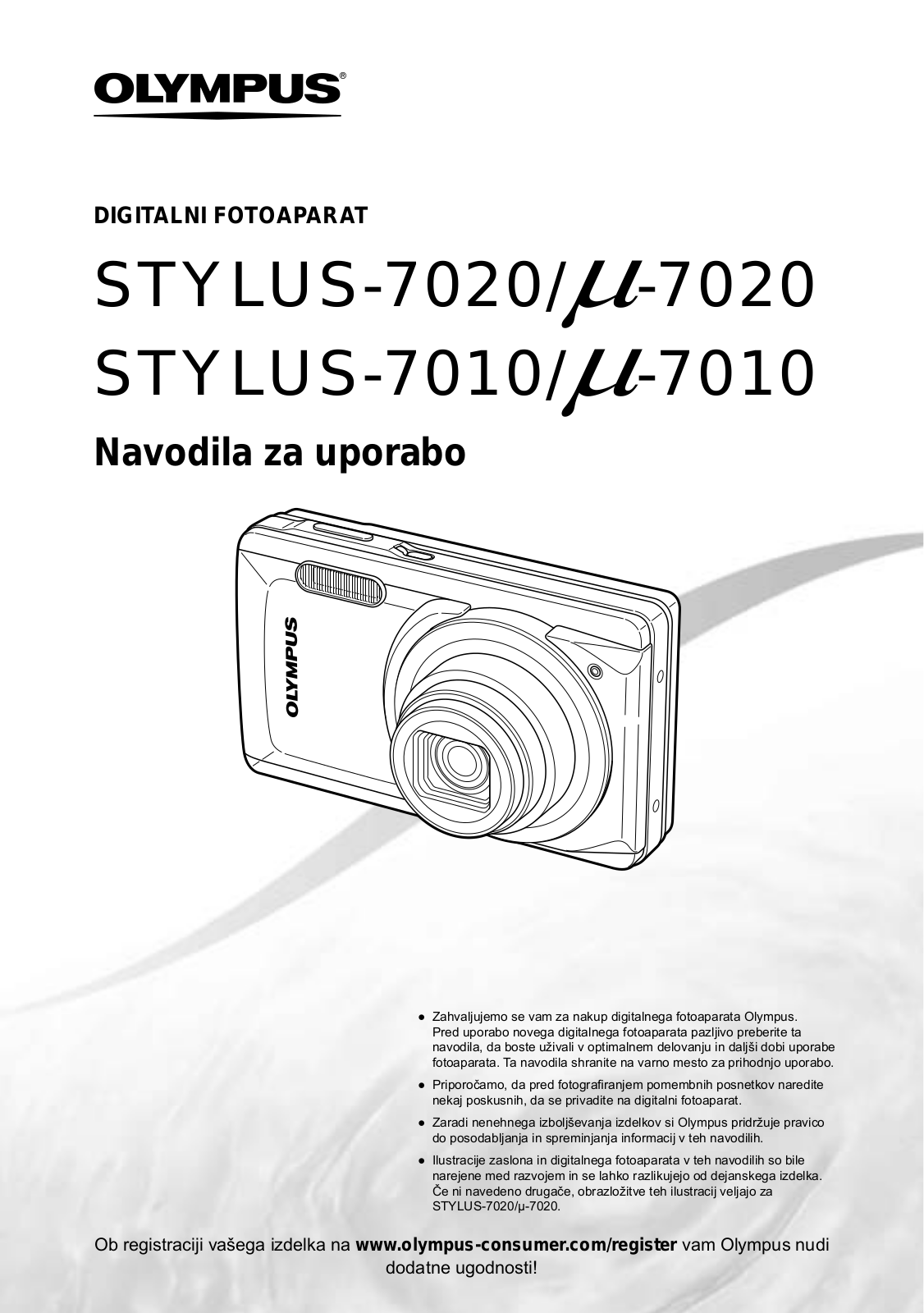 Olympus STYLUS-7020, µ-7020, STYLUS-7010, µ-7010 User Manual