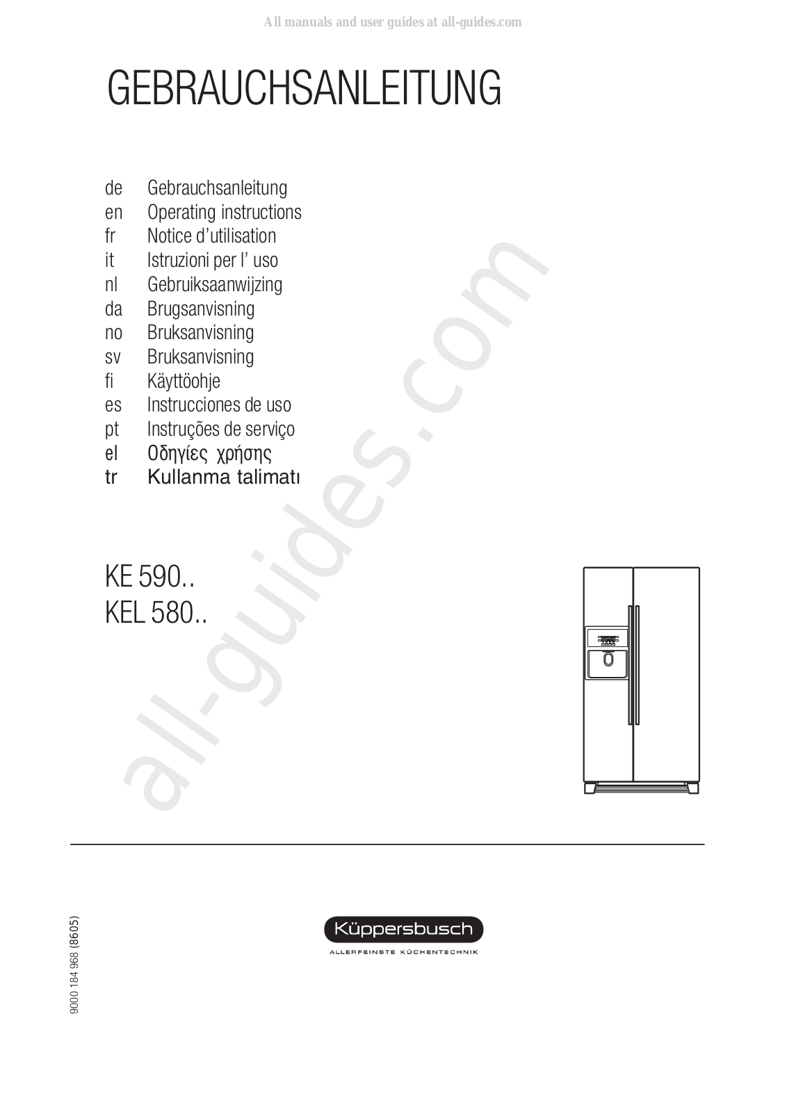 Kuppersbusch KEL 580 SERIES, KE 590 SERIES Operating Instructions Manual