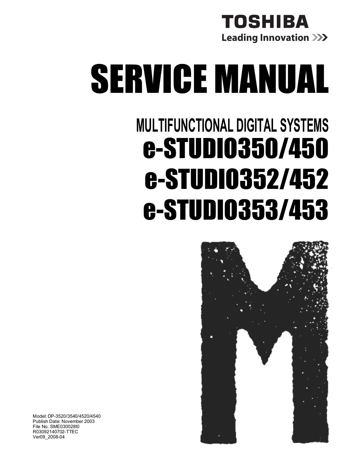 Toshiba 353, 453, 350, 452 User Manual