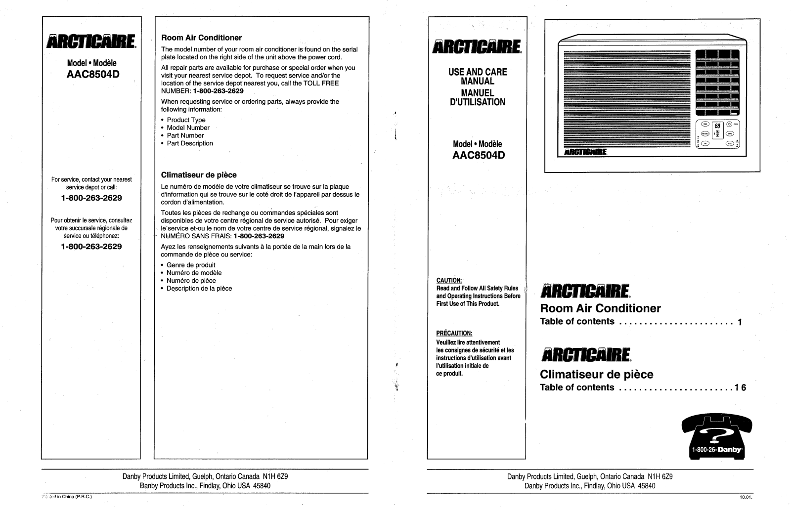 Danby AAC8504D User Manual