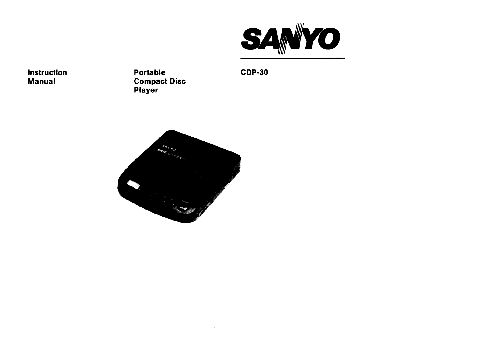 Sanyo CDP-30 Instruction Manual