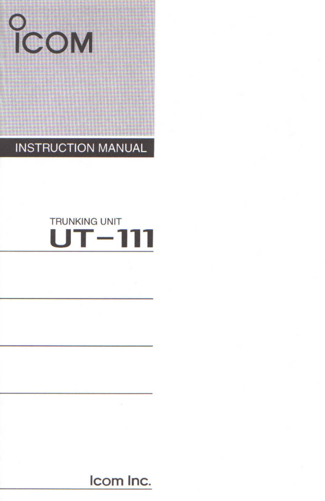 Icom UT-111 User Manual