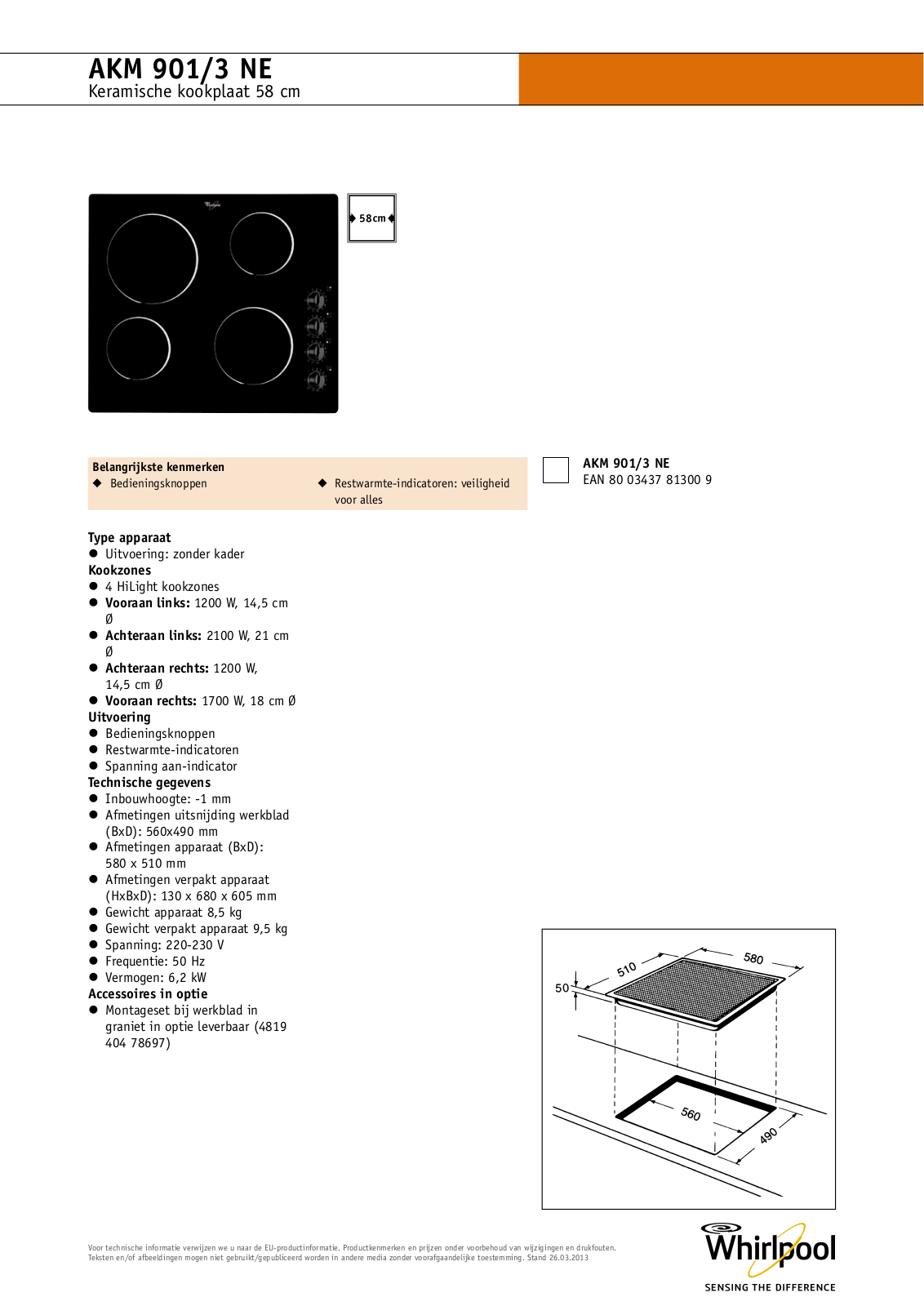 Whirlpool AKM 901/NE/03 INSTRUCTION FOR USE