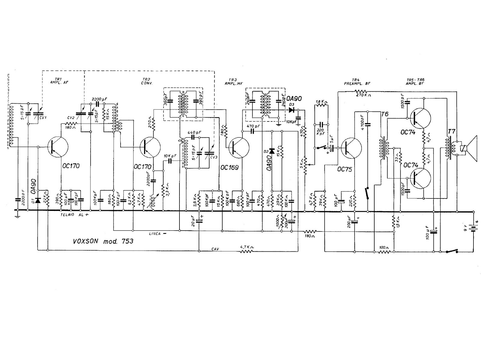 Voxson 753 schematic