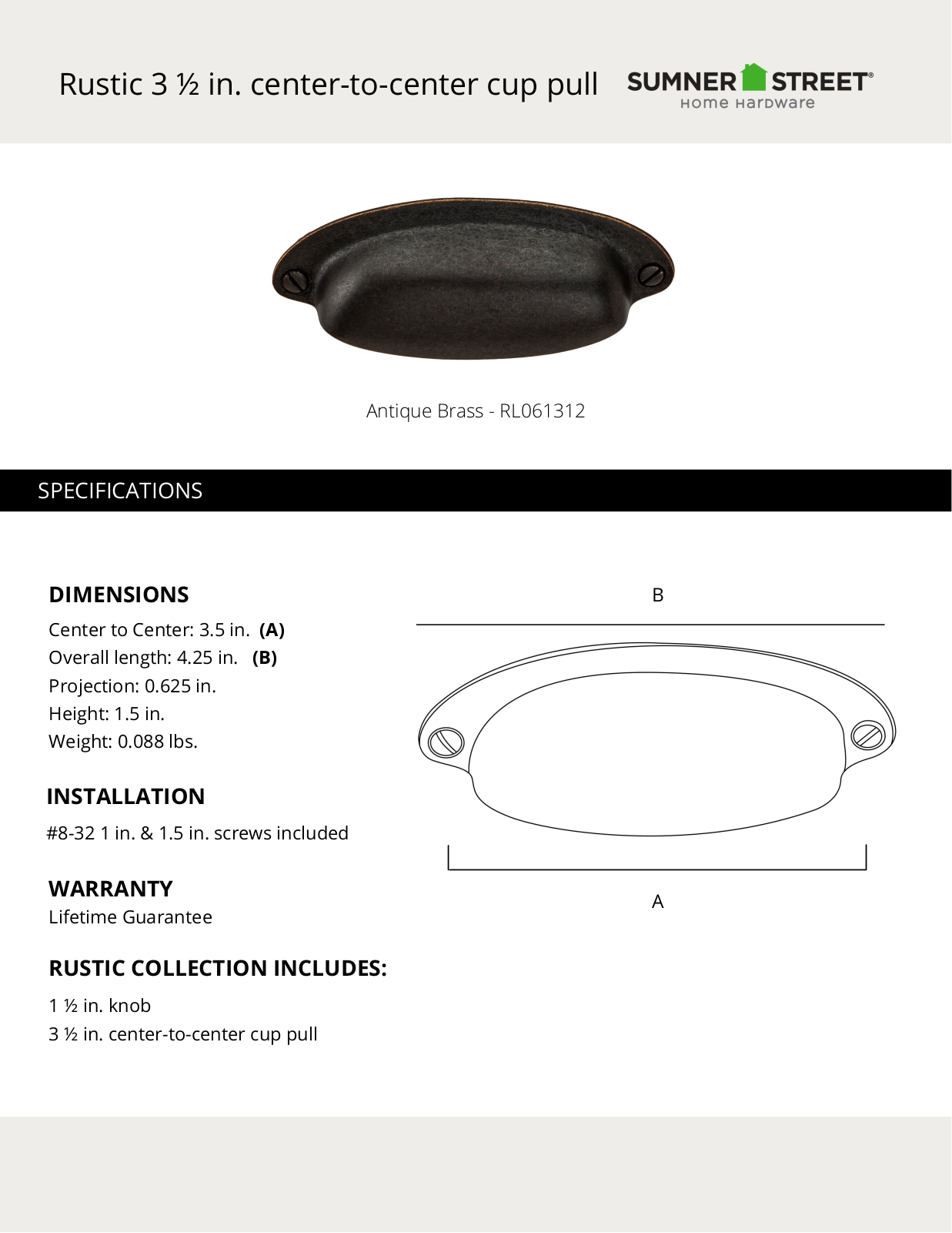 Sumner Street Home Hardware CTHD1022 Specifications - ManualMachine.com