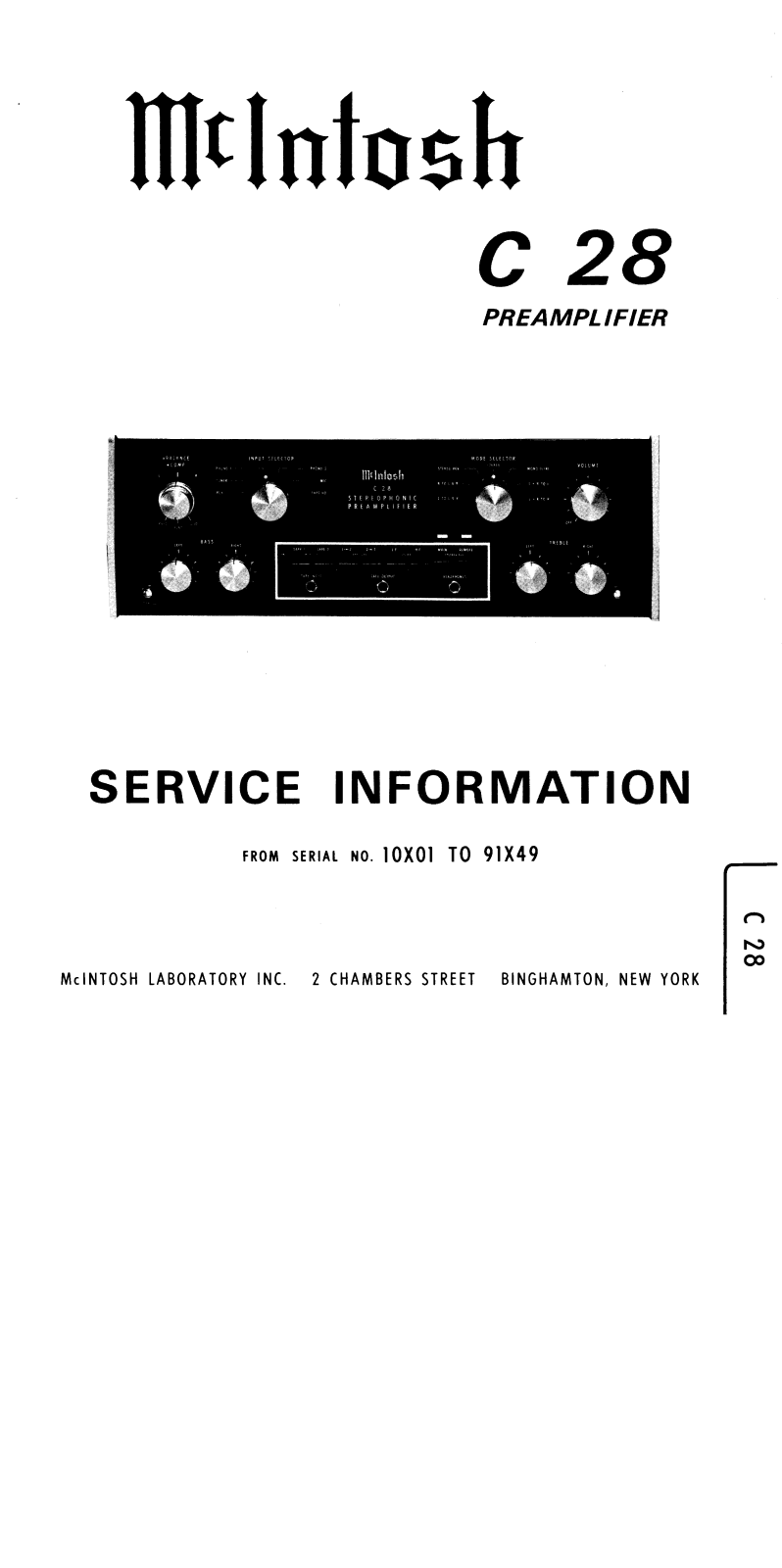 McIntosh C-28 Service manual