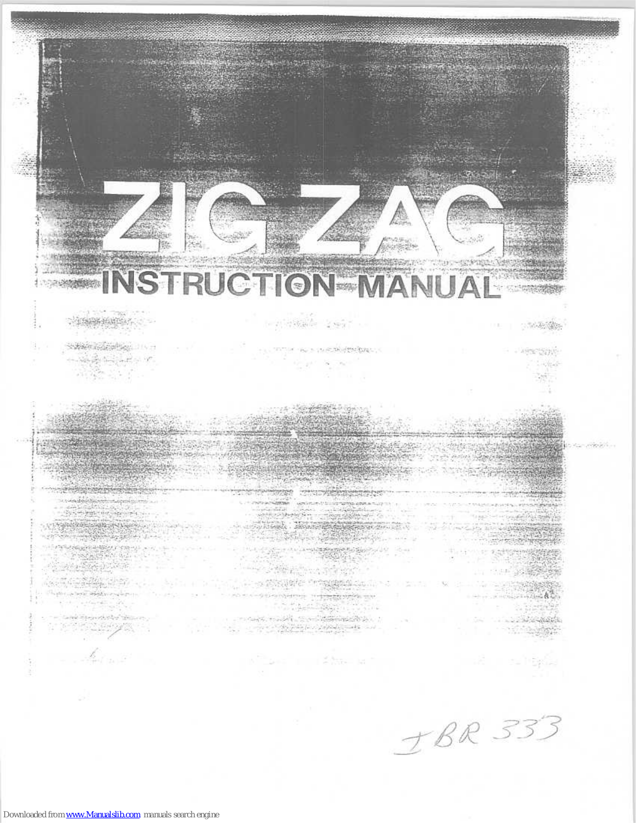 Riccar IBR 333 Instruction Manual